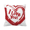 I Love You Red Heart Pattern Square Throw Pillow Insert Cushion Cover Home Sofa Decor Gift