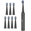 Magic toothbrush Q1 electric toothbrush send 8 brush head USB fast charging sound wave vibration intelligent zone reminder black