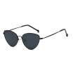 New cat eye Sunglasses Women Metal Reflective Heart shaped Brand Designer Sunglasses Men Mirror oculos de sol UV400