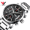 NIBOSI Quartz Wrist Watch Men Top Brand Luxury Watch Fashion Men Sport Watch Leather Band Chronograph Stainless Steel Relogios