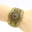 New Style Turkish Women Flower Bangle Ethnic Cuff Antique Gold Color Jewelry Bracelet India Hollow Arabesque Bridal Bangles