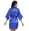 Short Robe Bride Bridesmaid Silk Satin Kimono dressing Gown Sleepwear Bathrobe