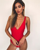 V-Neck One-piece Swimsuit