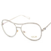 Fashion Glasses Frame Women Crystal Diamond Brand Designer Metal Optics Classic Eyeglasses Frames Clear Transparent