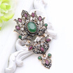 New Arab Vintage Crytal Flower Brooches Broches Turkish Women Retro Gold Color Crystal Ethnic Brooch Samba Ladies Bijoux Gift