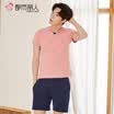 Urban Beauty Pajamas Men 18 Spring&Summer New Products Comfortable Simple Fashion Handsome Breathable Home Service Set FH7204 Color Yarn Blue XL