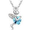 Heart Crystal from Austrian Angel Pendant Necklace For Women High Quality Fashion Jewelry Friendship Party Gift 2211