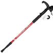 Kang Li Shi light aluminum trekking pole lock three sticks portable outdoor hiking walking stick mountaineering retractable crutch T handle S19 red