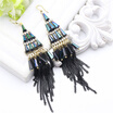 Luxuriant Tassel Triangle Earrings For Women Austria Crystal Rhinestone Drop Earring Brincos Ladies Party Wedding Bridal Jewelry