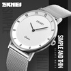SKMEI Mens Dress Watch Fashion Watch Quartz Water Resistant Water Proof Stainless Steel Band Charm Luxury Cool Casual Silver