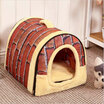 2 In 1 Pet House&Sofa Machine Washable White Stars Pattern Non-slip Foldable Soft Warm Dog Cat Puppy Rabbit Pet Nest Cave Bed