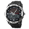 Mens Dual Display Sport Watch Solar Power Waterproof Electronic Watch