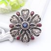 Gorgeous Rhinestone Brooches pins For Women Flower Resin Crystal Broches Brooch Turkish Lapel Hijab Pins Indian Bride Jewelry