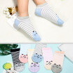 Langsha boat socks female cotton socks summer sweet thin section fresh invisible sweat-absorbent cute socks 6 double stripe models