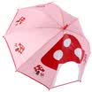 Hugmii childrens umbrella boys&girls creative three-dimensional shape straight rod hand open umbrella transparent window pink mushroom 48cm8k