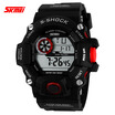 SKMEI Mens Wrist watch Digital Alarm Calendar date day Chronograph Water Resistant Water Proof LCD Rubber Band