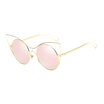 Cat eye Sunglasses Women round lens HD mirror metal female fashion sun glasses party travel shopping accessory UV400