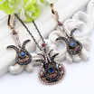 Vintage Turkish Women Tulip Flower Jewelry Sets Antique Gold Color Resin Earring Rhinestone Necklace Nigeria Bridal Jewelry Set