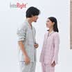 INTERIGHT home service men&women mens cotton plaid double-layer yarn breathable Japanese woven home service suit gray L