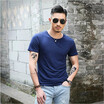 Men Summer Round Neck Slim Fit T Shirt