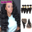 7A Pre Plucked Lace Frontal Closure Bleached Knots With Baby Hair Can Be Dyed Frontal Ear to Ear Body Loose Deep Wave Frontal With