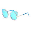 LIKEUS Fashion round sun glasses Women beach Metal cat eye sunglasses women retro bright sunglasses
