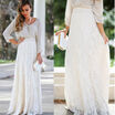 Women Double Layer Chiffon Pleated Long Maxi Dress Elastic Waist Skirt US STOCK