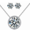 Austrian Crystal Round Pendant Necklace Stud Earrings Set For Women Jewelry Set MotherS Gift