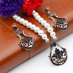 SUNSPICE MS Ethnic Turkish Women Resin Flower Drop Earrings Pearl Bead Necklace Vintage Indian Bridal Banquet Jewelry Sets
