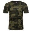 New Mens Camouflage Round Neck T Shirt Summer Short Sleeve Round Neck T Shirt