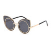 LIKEUS Fashion round sun glasses Women beach Metal cat eye sunglasses women retro bright sunglasses