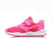 Li Ning childrens shoes for men&women childrens breathable non-slip soft midsole Velcro running shoes YKFN042-6 fluorescent fruit powder fire dragon red 37