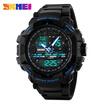 Mens Fashion 3 Time Zones Analog-Digital Alarm Chrono Light Sports Watch