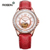 Luxury ROSDN Brand Ladies Watch Pearl Dial Leather Strap Automatic Mechanical Watch Women Clock Waterproof Fashionable Watch