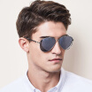 Blue Bluekiki polarized sunglasses mens fashion frog mirror color film trend sunglasses driver driving mirror male 5015 silver frame white mercury