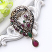 Vintage Turkish Wreath Brooch For Women Arabesque Multicolor Resin Pins Jewelry Antique Gold Color Rhinestone Brooches Broches