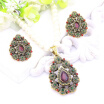 Fashion Women Rhinestone Bead Jewelry Sets Resin Earring Imitation Pearl Necklace Hollow Out Flower Vintage Ethnic Jewelry Sets