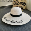 2018 letter embroidery cap Big brim Ladies summer straw hat youth hats for women Shade sun hats Beach hat sale