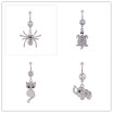 4 PCS medical stainless steel navel ring body jewelry piercing animal drill umbilical nail body jewelry