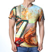 Mens Summer Colorful Printed Slim Fit Pullover Short Sleeve T-shirts
