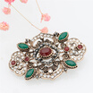Fine Crystal Turkish Flowers Brooch For Women Vintage Jewelry Antique Gold CZ Zircon Accessories Delicate Gifts Girl Badge Pins