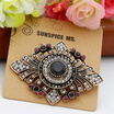 Hot Vintage Turkish Women Flower Resin Antique Brooch Ethnic Retro Rhinestone Corsage Jewelry Indian Bohemia Hijab Lapel Pins