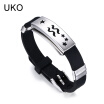 UKO Bracelet Men Jewelry Stainless Steel Silicone Chain Souvenirs&gifts for Male 23cm