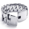 Hpolw Large Heavy Wide Stainless Steel Biker Mens Bangle Bracelet Color Silver