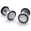 Hpolw Mens Womens Stainless Steel Stud Earrings White Silver