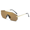 Women Fashion Sunglasses Man retro Siamese goggles Oversize Goggles Rimless Sun Glasses