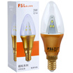 Foshan lighting FSL LED tip bubble crystal lamp energy-saving light bulb small mouth E14 warm white light 2700K 3W Hyun gold