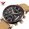 NIBOSI Quartz Wrist Watch Men Top Brand Luxury Watch Fashion Men Sport Watch Leather Band Chronograph Stainless Steel Relogios