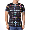 Mens MultiColor Geometric Patterns 3D Printed Short Sleeve Round Neck Casual Pullover T-Shirts