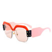 Sexy Rimless Oversized Sunglasses Women Vintage 2018 Red Pink Luxury Brand Sun Glasses For Female Rivet Big Frame Male Shades